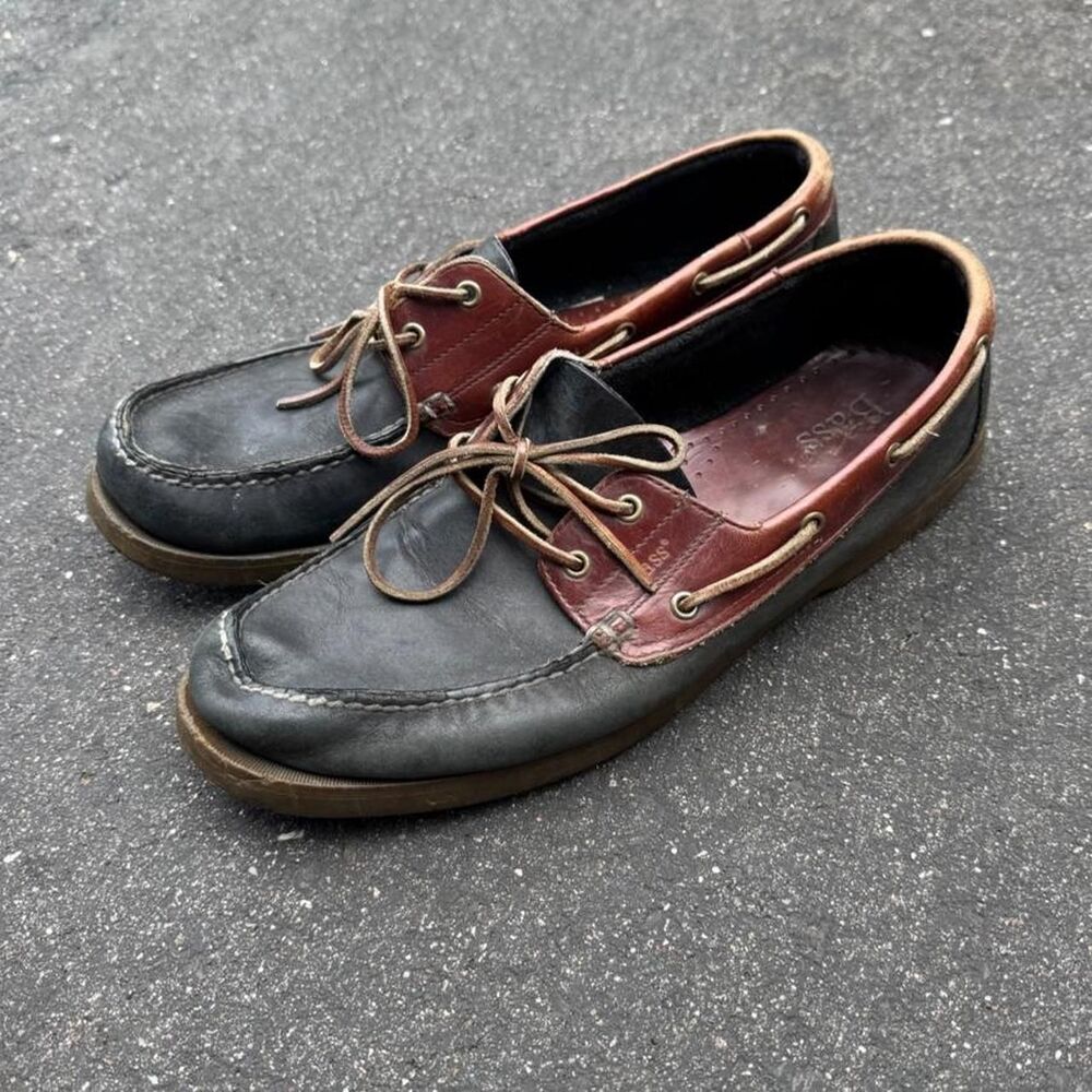 Gh-bass Men's Black and Brown Boat-shoes